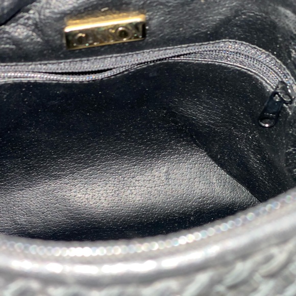 Ganson Black Woven Side Fringe Handbag - Picture 10 of 10